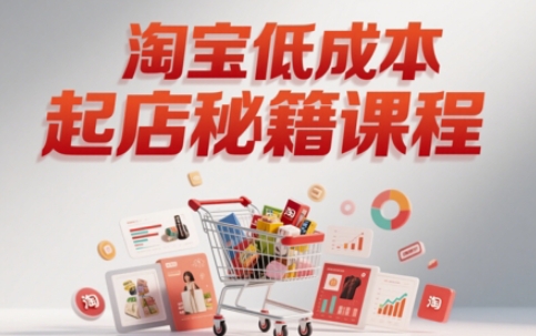 淘宝低成本起店系统课，助你快速起店，实现弯道超车-玩备项目资源网