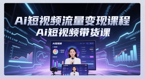 Ai短视频流量变现课程，Ai短视频带货课-玩备项目资源网