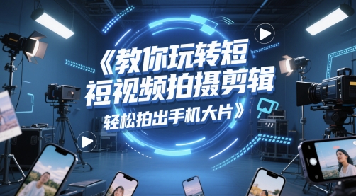 教你玩转短视频拍摄剪辑，轻松拍出手机大片-玩备项目资源网