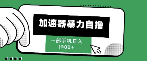 205新风口，加速器暴力自撸，单机日入1k+【揭秘】-玩备项目资源网