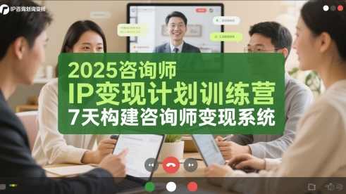 2025咨询师IP变现计划训练营，7天构建咨询师变现系统-玩备项目资源网