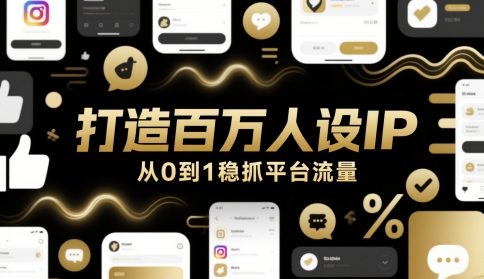 打造百万人设IP，从0到1稳抓平台流量-玩备项目资源网