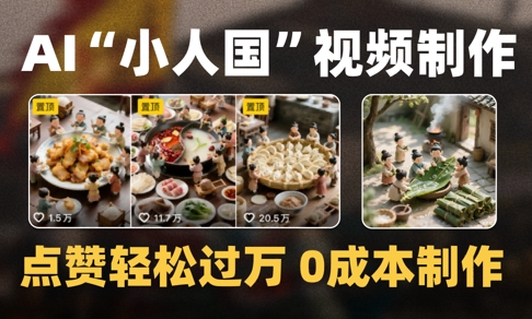 爆款1000W+播放微缩景观迷你小人国AI视频0成本制作全流程教学-玩备项目资源网