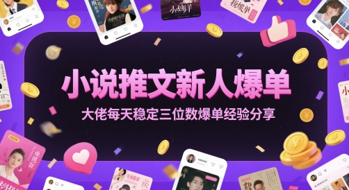 小说推文新人爆单大佬每天稳定三位数爆单经验分享-玩备项目资源网
