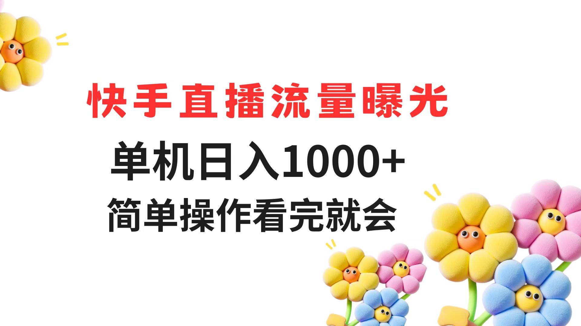 （14931期）快手直播流量曝光 单机日入1000+ 简单操作 看完就会-玩备项目资源网