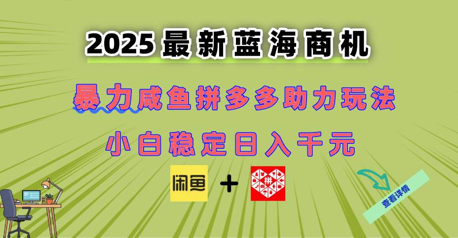（14942期）最新闲鱼拼多多助力玩法 当下的蓝海商机 新手小白也能轻松操作 实现日…-玩备项目资源网