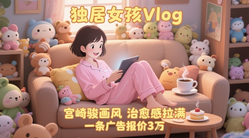 单个账号涨粉71W！用AI制作独居女孩Vlog，宫崎骏画风，治愈感拉满，一条广告报价3W-玩备项目资源网