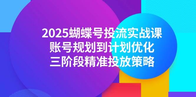 （14987期）2025蝴蝶号投流实战课，账号规划到计划优化，三阶段精准投放策略-玩备项目资源网