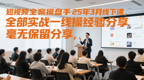 短视频全案操盘手25年3月线下课，全部实战一线操盘手经验分享，毫无保留分享，全是干货-玩备项目资源网