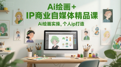 Ai绘画+IP商业自媒体精品课，Ai绘画实操，个人ip打造-玩备项目资源网