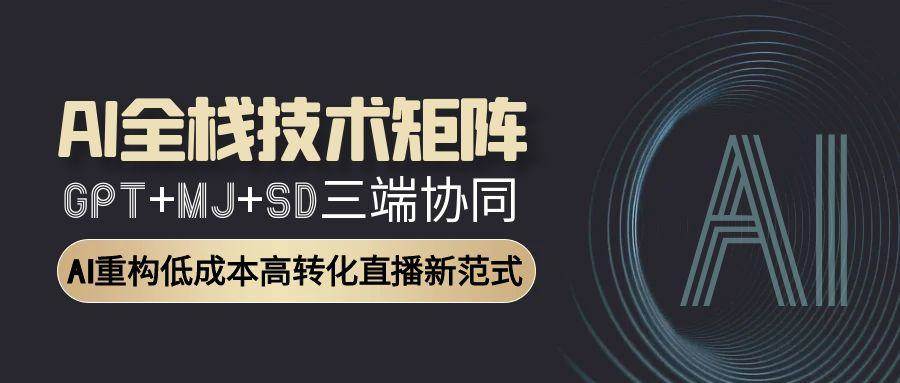 （15027期）AI全栈技术矩阵：GPT+MJ+SD三端协同，AI重构低成本高转化直播新范式-玩备项目资源网