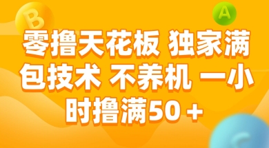 零撸天花板，独家满包技术 不养机 一小时撸满50+【揭秘】-玩备项目资源网