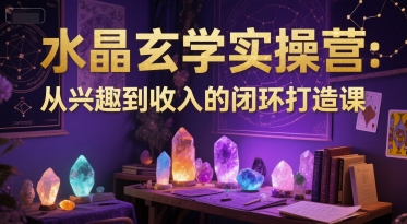 水晶玄学实操营：从兴趣到收入的闭环打造课-玩备项目资源网