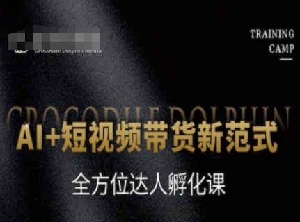AI+短视频带货新范式，全方位达人孵化课-玩备项目资源网