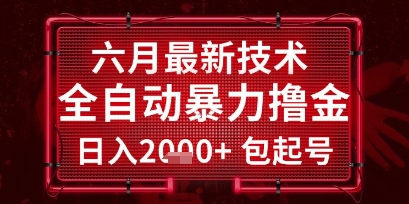 六月最新技术全自动暴力撸金，稳定日入2k+包起号，长期稳定【揭秘】-玩备项目资源网