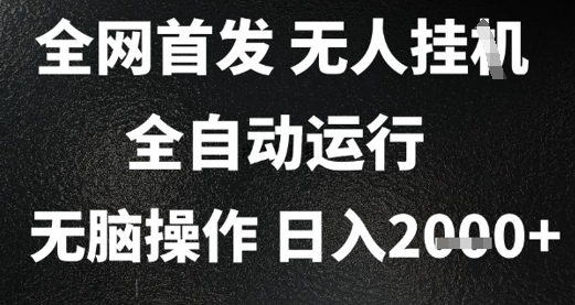 2025首发无人挂G项目，日入2k+，全自动运行，无脑操作，长期稳定 小白可玩【揭秘】-玩备项目资源网