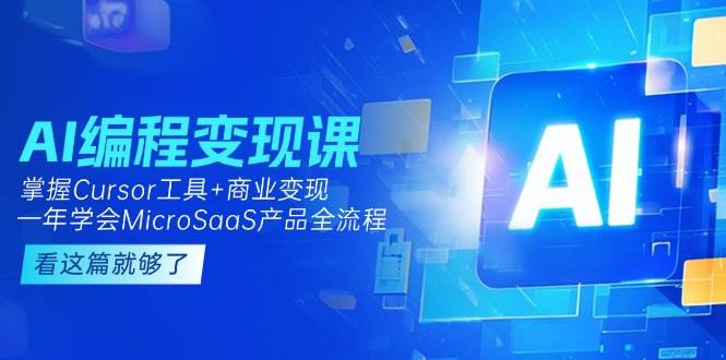（15100期）AI编程变现课：掌握Cursor工具+变现，一年学会MicroSaaS产品全流程 (更新)-玩备项目资源网