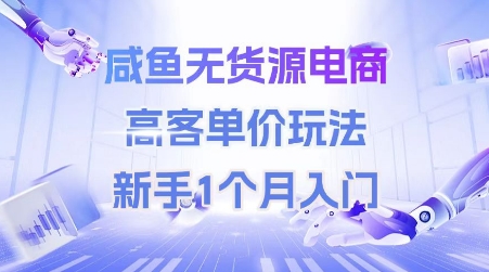咸鱼无货源电商，高客单价玩法，新手1个月入门-玩备项目资源网