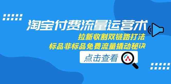 淘宝付费流量运营术，拉新收割双链路打法，标品非标品免费流量撬动秘诀-玩备项目资源网