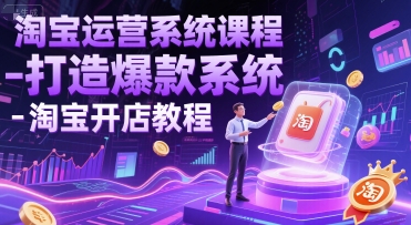 淘宝运营系统课程-打造爆款系统-淘宝开店教程-玩备项目资源网