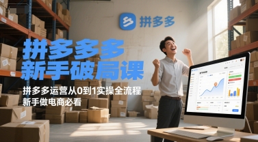 拼多多新手破局课，拼多多运营从0到1实操全流程，新手做电商必看-玩备项目资源网