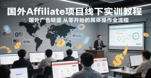 国外Affiliate项目线下实训教程，国外广告联盟从零开始的具体操作全流程-玩备项目资源网