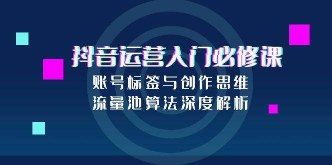 抖音运营入门必修课，账号标签与创作思维，流量池算法深度解析-玩备项目资源网