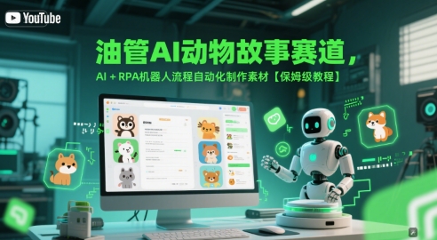 油管AI动物故事赛道，AI+RPA机器人流程自动化制作素材【保姆级教程】-玩备项目资源网