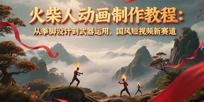 （15171期）火柴人动画制作教程：从拳脚设计到武器运用，国风短视频新赛道-玩备项目资源网
