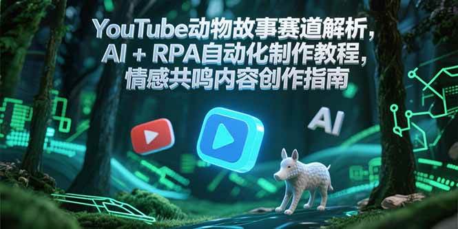 （15174期）YouTube动物故事赛道解析，AI+RPA自动化制作教程，情感共鸣内容创作指南-玩备项目资源网