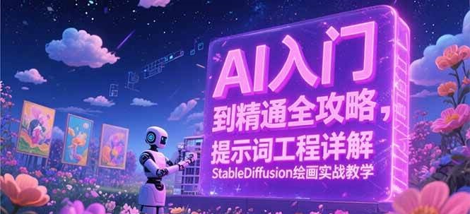 AI入门到精通全攻略，提示词工程详解，StableDiffusion绘画实战教学-玩备项目资源网