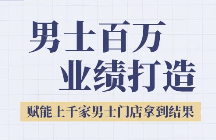 2025男士美业百万业绩打造，赋能上千家男士门店拿到结果-玩备项目资源网