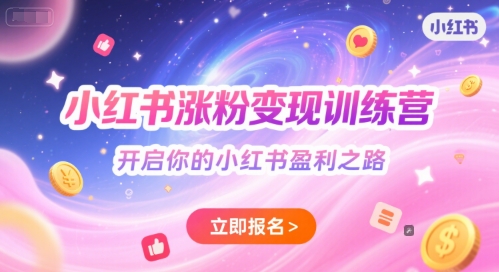 小红书涨粉变现训练营，开启你的小红书盈利之路-玩备项目资源网