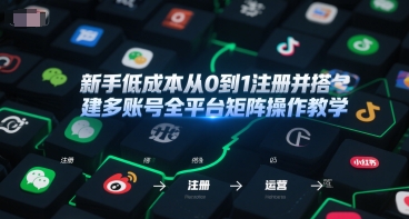 新手低成本从0到1注册并搭建多账号全平台矩阵操作教学，手机号-邮箱-IP-工具-玩备项目资源网