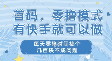 首码零撸项目，有快手就可以做，每天业务时间搞个几张不是问题【揭秘】-玩备项目资源网