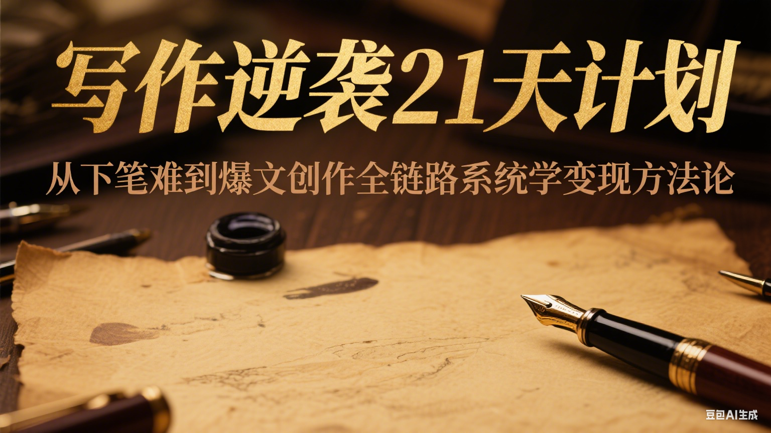 写作逆袭21天计划：从下笔难到爆文创作全链路系统学变现方法论-玩备项目资源网