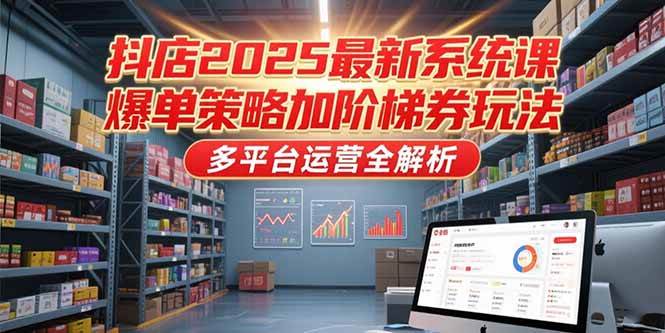 （15214期）抖店2025最新系统课，爆单策略加阶梯券玩法，多平台运营全解析-玩备项目资源网