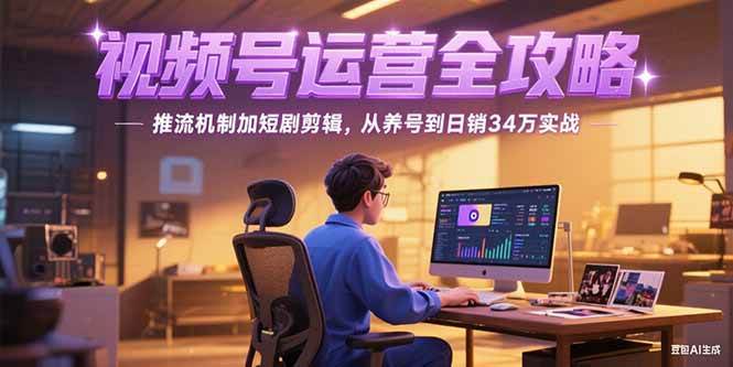 （15217期）2025视频号运营全攻略，推流机制加短剧剪辑，从养号到日销34万实战-玩备项目资源网