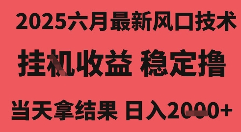 2025六月最新风口技术，无人挂G撸礼物，长期稳定 一个小时收益2k+，小白当天拿结果【揭秘】-玩备项目资源网