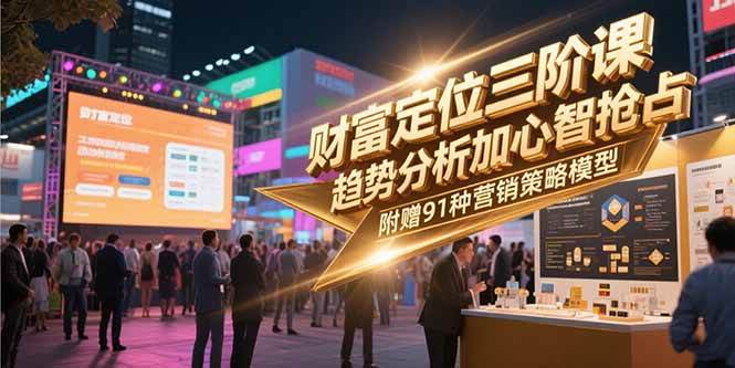 （15219期）财富定位三阶课，趋势分析加心智抢占，附赠91种营销策略模型-玩备项目资源网