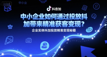 中小企业如何通过投放抖加带来精准获客变现？企业实体抖加投放精准变现秘籍-玩备项目资源网