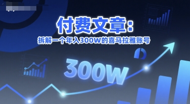 付费文章：拆解一个年入300W的喜马拉雅账号-玩备项目资源网