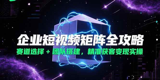 （15242期）企业短视频矩阵全攻略，赛道选择+团队搭建，精准获客变现实操-玩备项目资源网