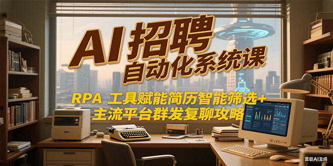 AI招聘自动化系统课，RPA工具赋能简历智能筛选+主流平台群发复聊全攻略-玩备项目资源网