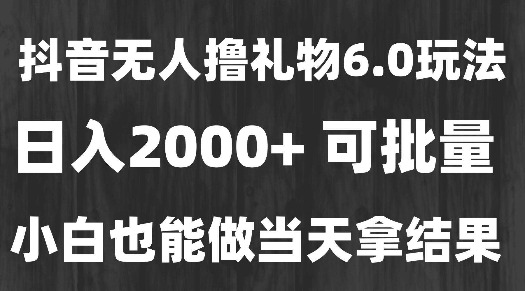 （15250期）最新风口暴力撸金技术，无人撸礼物，长期稳定 一天收益2000+，小白当天…-玩备项目资源网