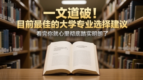 付费文章：一文道破！目前最佳的大学专业选择建议，看完你就心里彻底踏实明朗了-玩备项目资源网