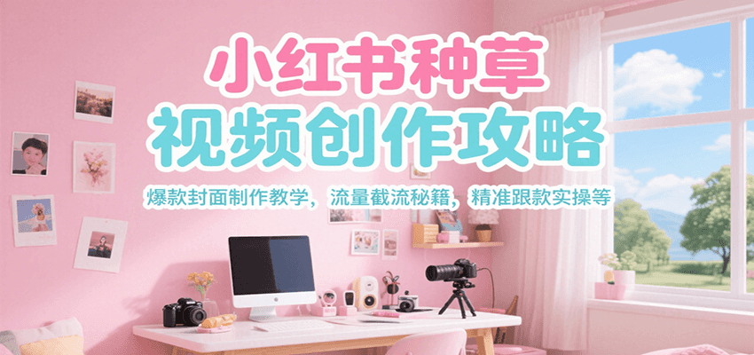 小红书种草视频创作攻略，爆款封面制作教学 ，流量截流秘籍 ，精准跟款实操等-玩备项目资源网
