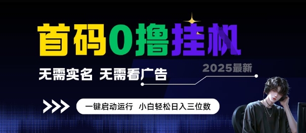 首码0撸全自动挂G项目，无需实名无需看广告，小白轻松日入3位数，多号短阵收益无上限【揭秘】-玩备项目资源网