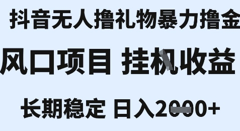 最新风口抖音无人暴力撸金技术，不违规不封号，一个小时收益2k+，小白当天拿结果【揭秘】-玩备项目资源网