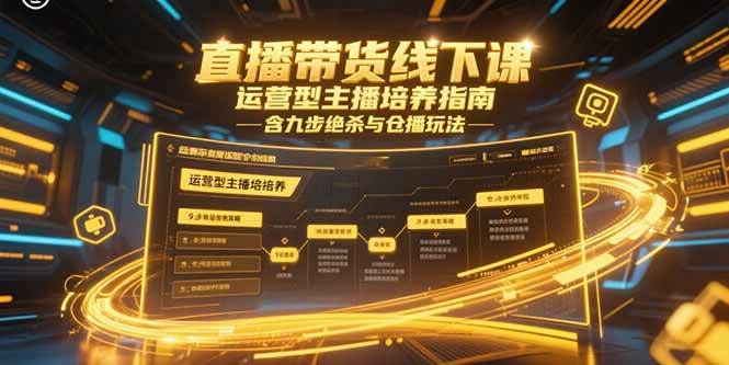 （15281期）直播带货线下课，运营型主播培养指南，含九步绝杀与仓播玩法-玩备项目资源网